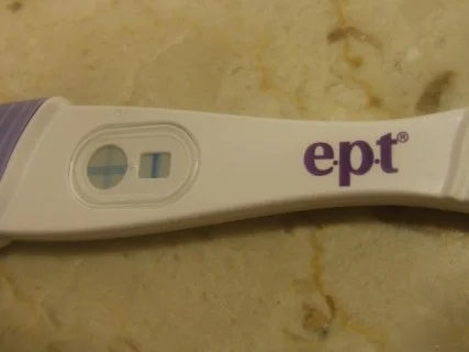 Positive Pregnancy Test. Looks like Ace is going to be a big brother.