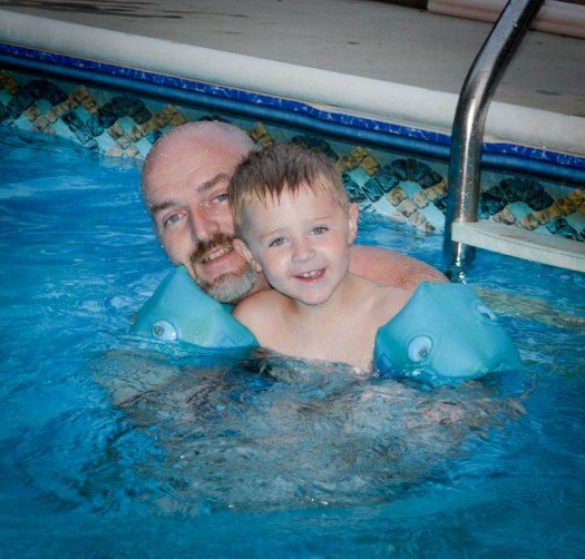 Jared and Ace In The Swimming Pool
